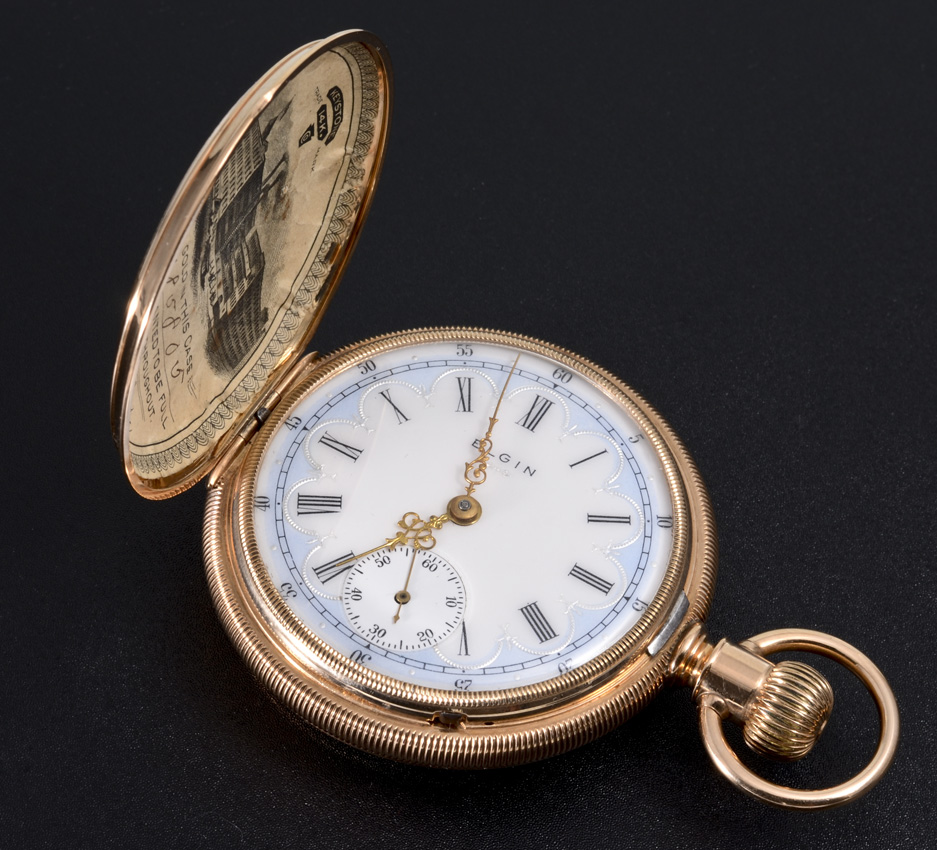 Appraisal: K YELLOW GOLD ELGIN HUNTER CASE POCKET WATCH Circa size