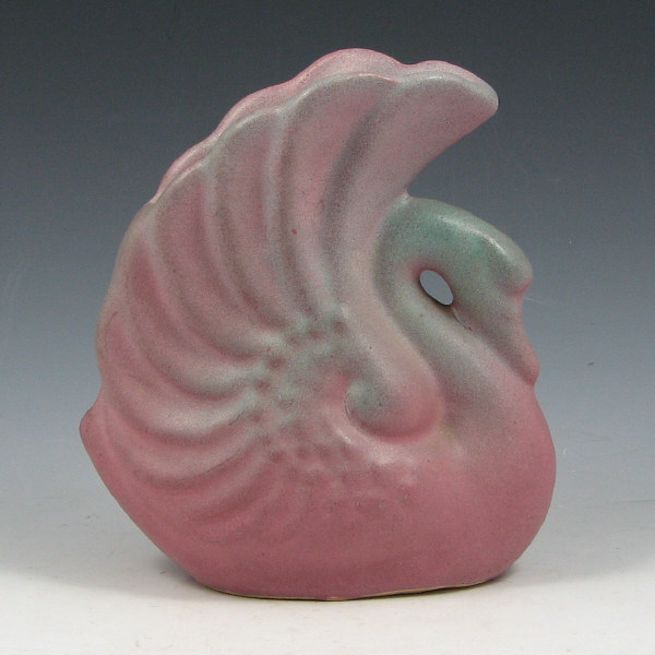 Appraisal: Niloak swan vase in Ozark Dawn Marked Niloak Mint tall