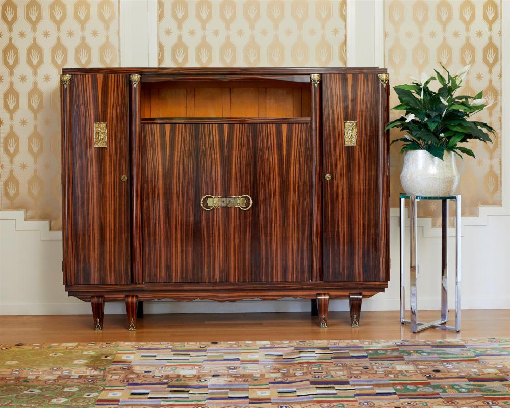 Appraisal: A French Art Deco armoire Circa s The macassar veneered