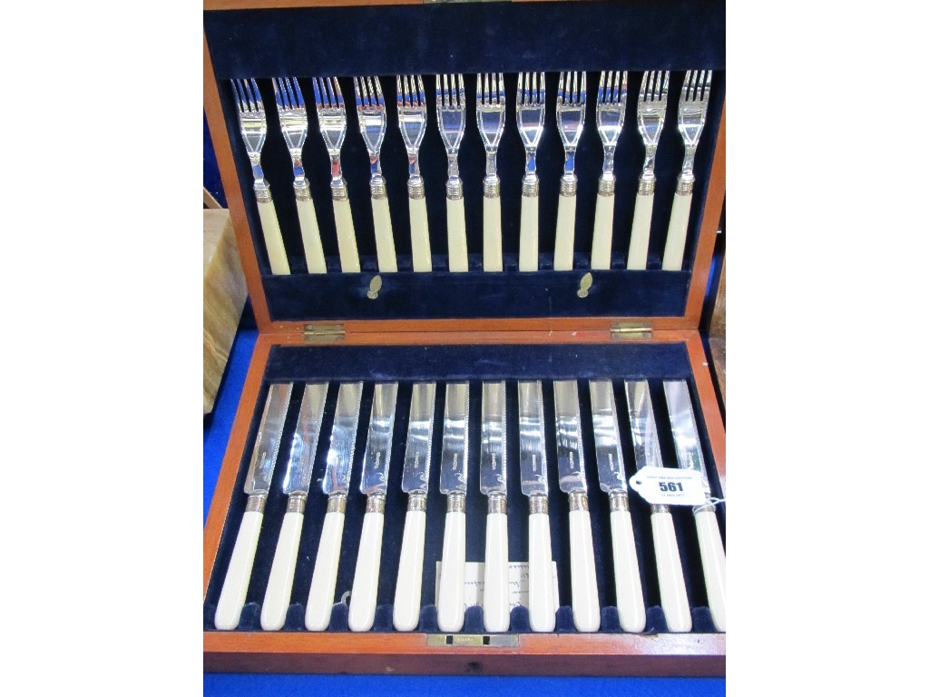 Appraisal: Cased piece fruit cutlery set