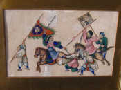 Appraisal: Chinese Rice Paper Painting 'Battle Scene' Body colour on rice