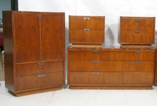 Appraisal: pc STANLEY Bedroom Set Walnut cabinets with ros pc STANLEY