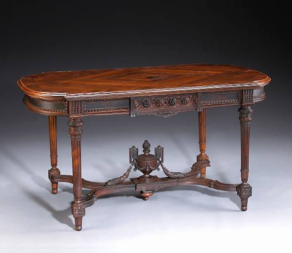 Appraisal: A Louis XVI style rosewood table de milieu last quarter