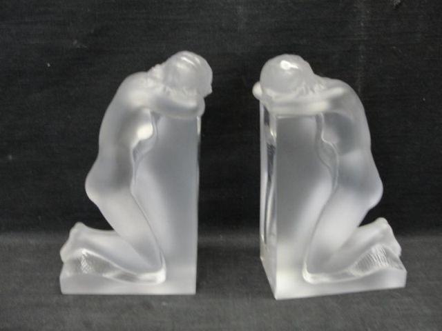 Appraisal: LALIQUE Pair of Figural Bookends From a Larchmont estate Dimensions