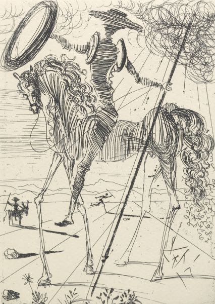 Appraisal: SALVADOR DALI SPANISH - x plate Don Quixote from Five