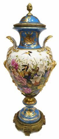 Appraisal: Sevres style porcelain covered urn th c entirety with parcel