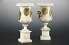 Appraisal: PAIR EMPIRE PERIOD MANTEL URNS - Alabaster Classical Form Urns