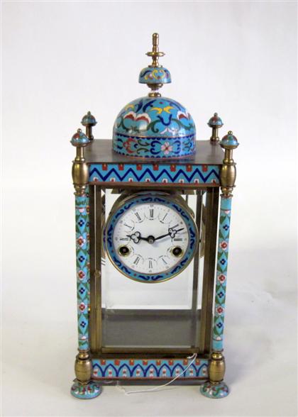 Appraisal: Chinese gilt metal and cloisonne mantle clock th century or