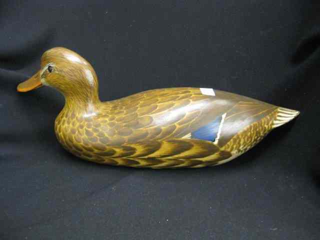 Appraisal: Crossman Carved Painted Decoyof a female mallard '' long