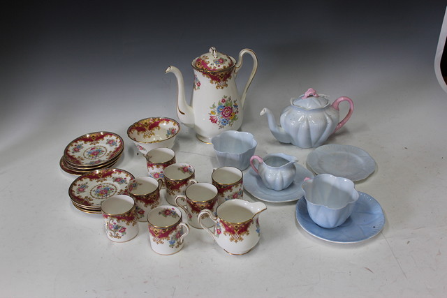 Appraisal: AN EARLY TH CENTURY BLUE GLAZED SHELLEY PART TEASET and