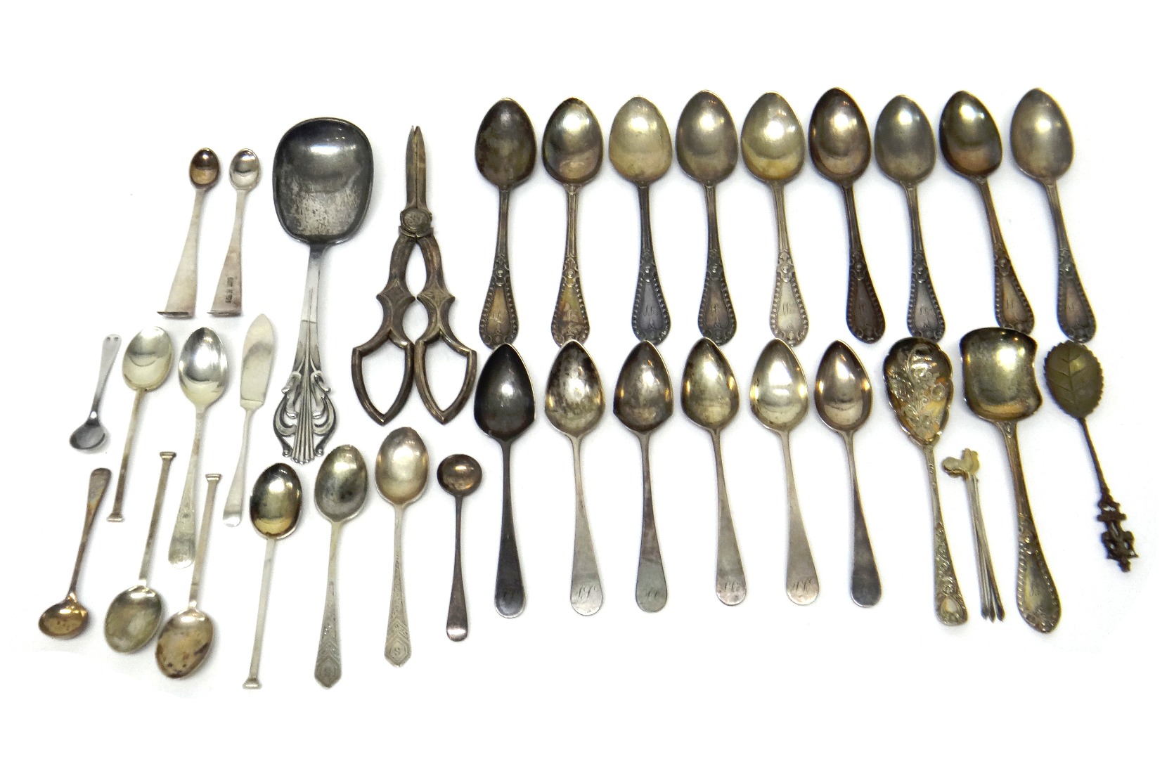 Appraisal: Silver flatware comprising nine Scottish Victorian large teaspoons having cast