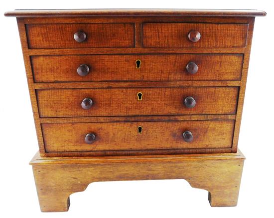 Appraisal: Diminutive chest late th - early th C figured maple