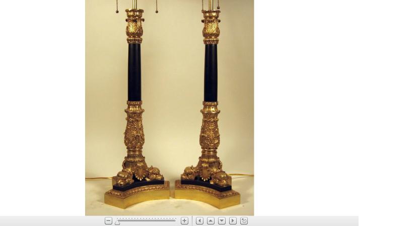 Appraisal: Pair of Louis XIV style gilt bronze mounted lamps early