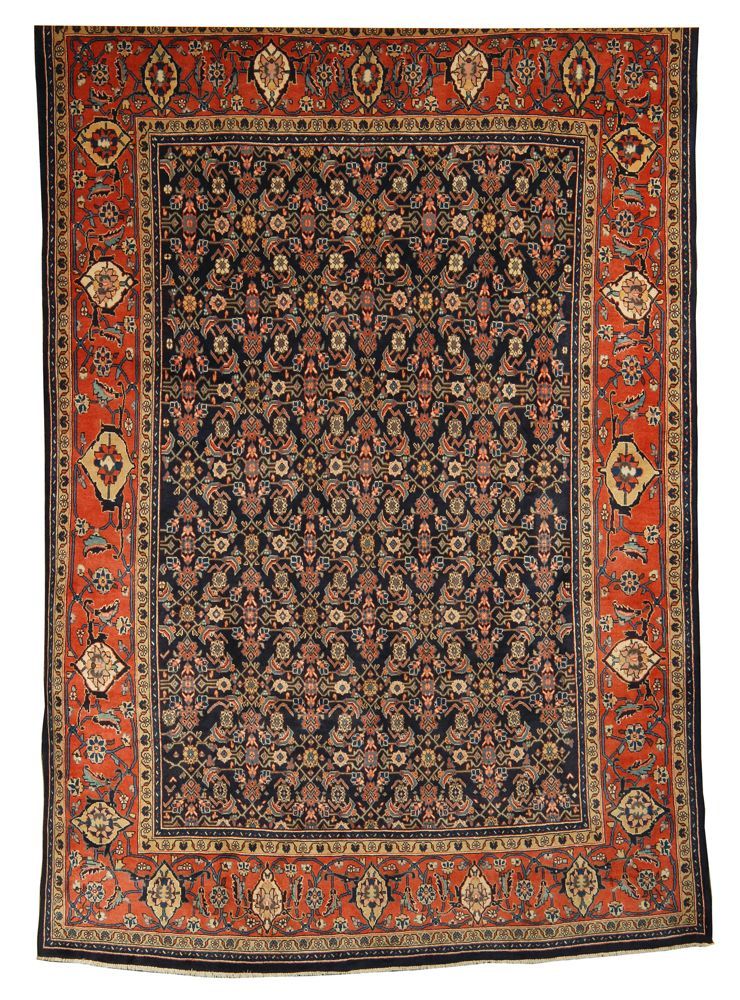 Appraisal: ORIENTAL RUG MAHAL ' x ' Herati design in red