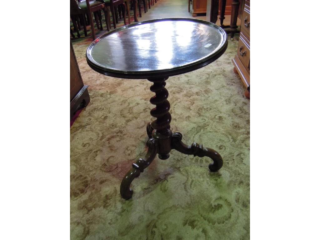 Appraisal: A th century mahogany circular tray top occasional table top