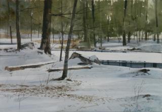 Appraisal: Marc Moon watercolor Marc Moon American - - ''Quiet Stream''-