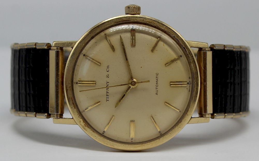 Appraisal: JEWELRY Vintage Men's Tiffany Co kt Gold Watch Vintage men's