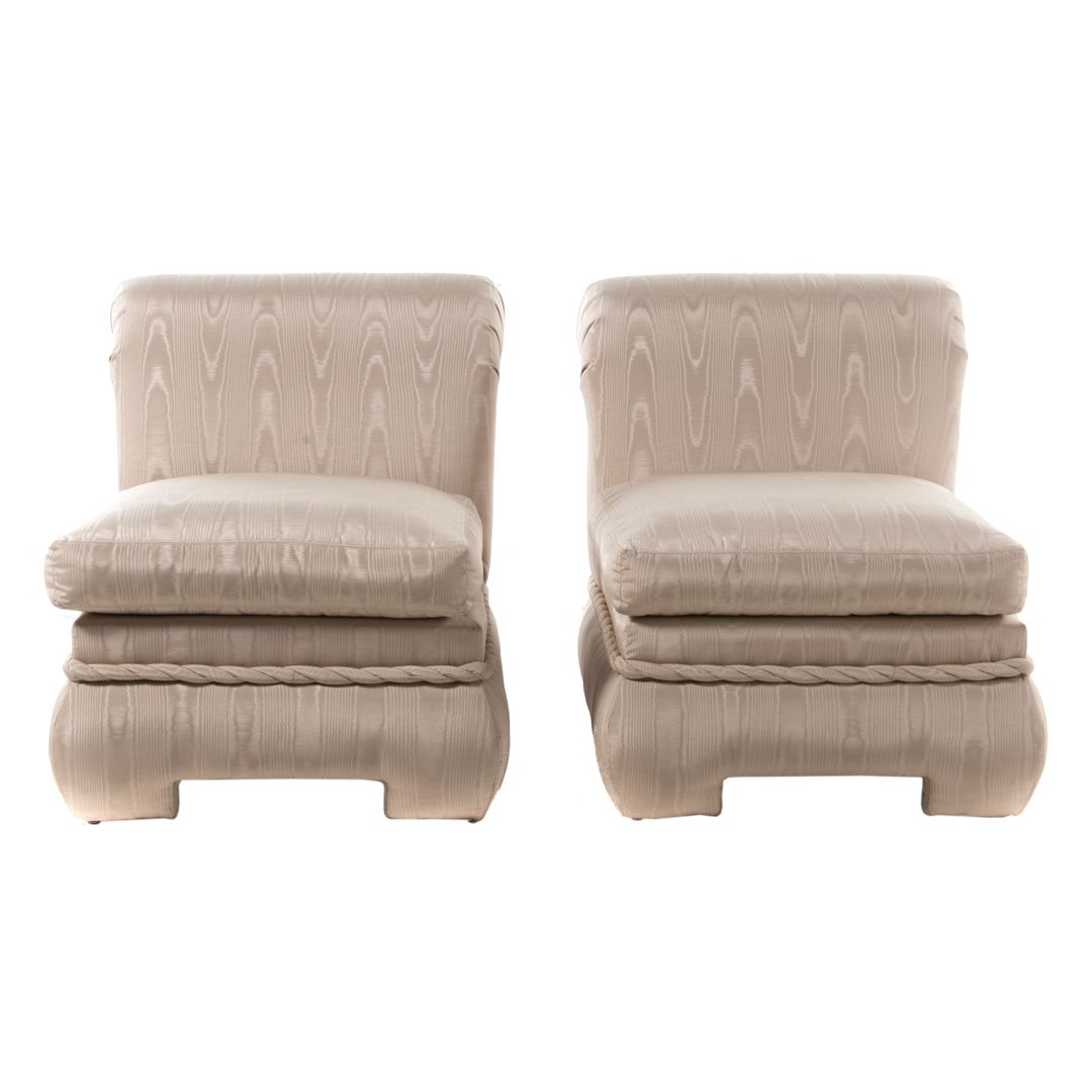 Appraisal: Pair Vanguard contemporary upholstered chairs th century upholstered over frames