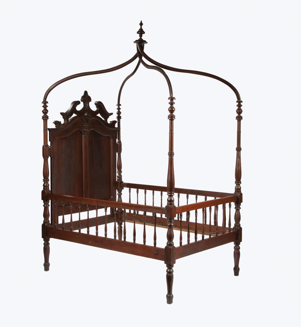 Appraisal: Rare American Renaissance Walnut Canopy Youth Bed late th c