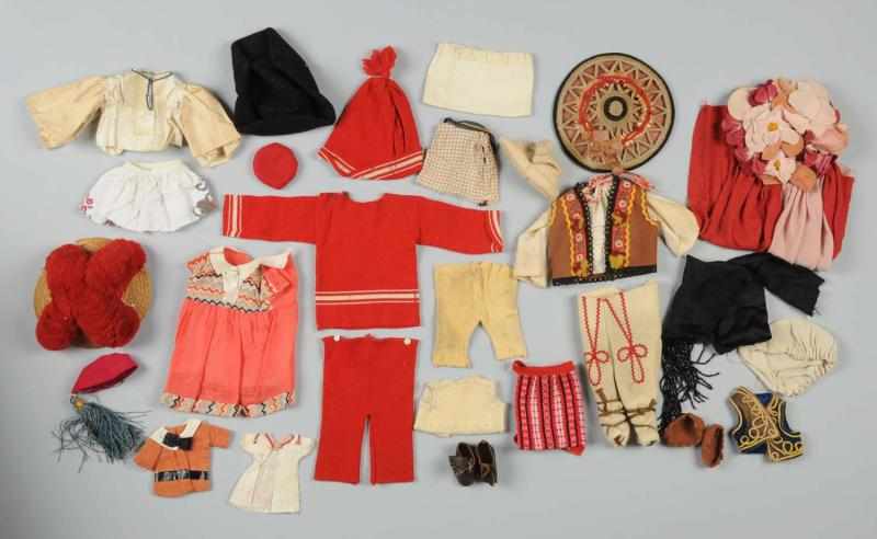 Appraisal: Lot of Antique Doll Clothing Approximately pieces lots of red