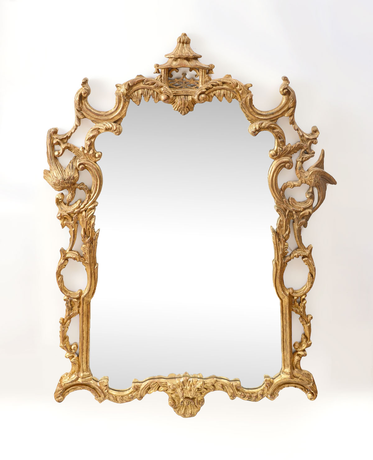 Appraisal: CHINESE CHIPPENDALE GILT MIRROR Gilt Chinese Chippendale mirror having a