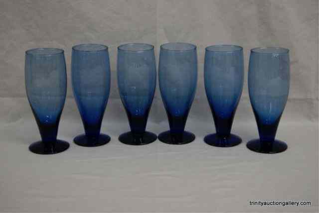 Appraisal: Hand Blown Cobalt Blue Ice Tea GlassesThis is a very