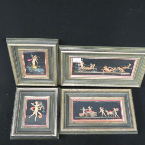 Appraisal: Giovanni Gallo Watercolors various cherub scenes Pompie 's x to