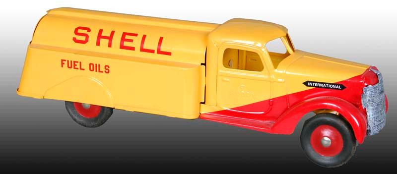 Appraisal: Pressed Steel Buddy L Shell Oil Truck Toy Description ''