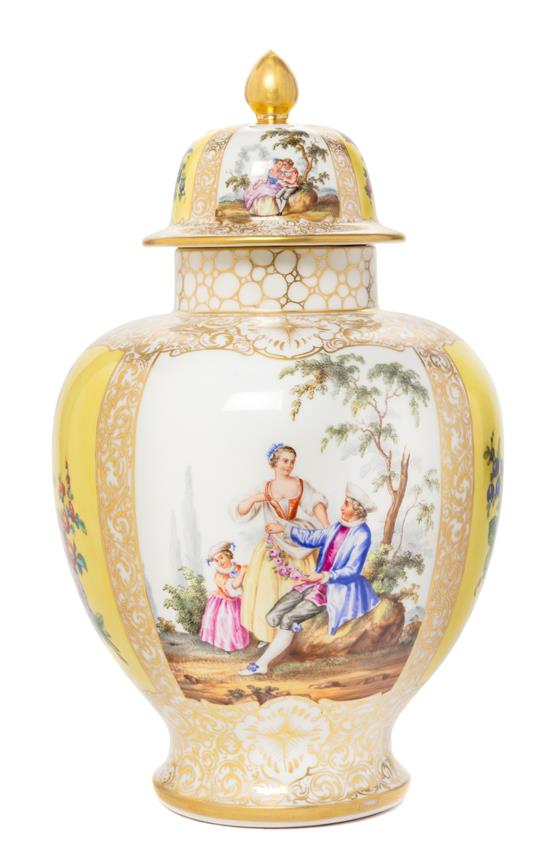 Appraisal: Sale Lot A French Porcelain Covered Jar of ovoid form