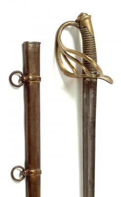 Appraisal: A NAPOLEONIC FRENCH CAVALRY TROOPER'S SWORD with brass three bar