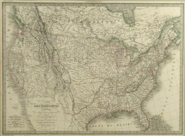 Appraisal: Carte Des Etats- Unis D'Amerique- unusual map by Lapie published