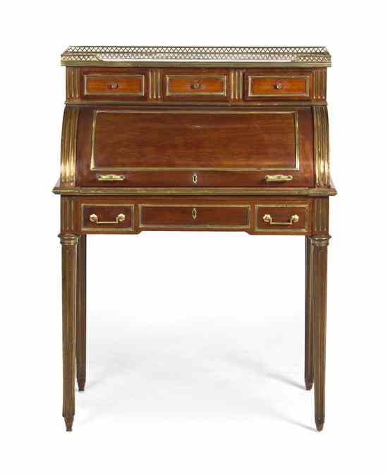 Appraisal: A Louis XVI Style Mahogany and Gilt Metal Mounted Bureau