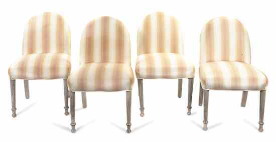 Appraisal: A Set of Four Louis XVI Style Slipper Chairs having