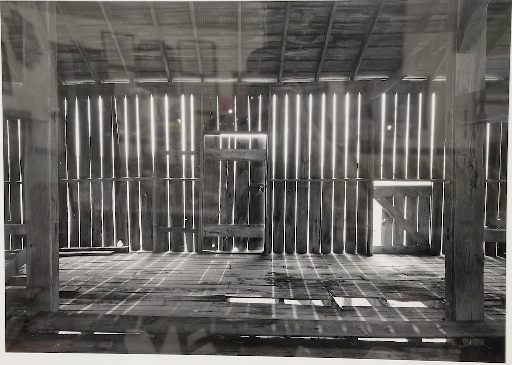 Appraisal: Michael Johnson B silver gelatin print Barn Interior Corporate Art