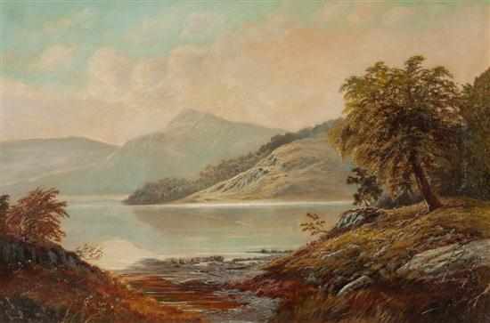 Appraisal: Ernest Wilkins American th century Extensive Landscape with Mountains and