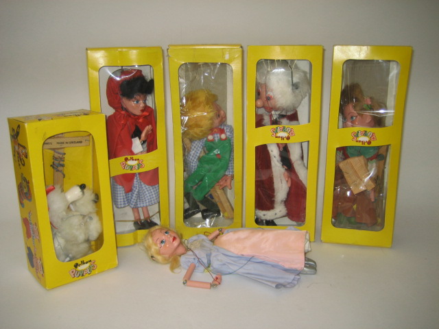 Appraisal: Six Pelham puppets comprising SL Red Riding Hood SL Hansel