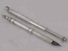 Appraisal: A silver combination dip pen and pencil by S Mordan