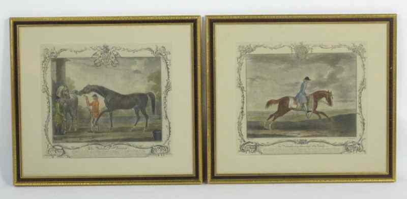 Appraisal: Pair of th Century Racing Mezzotintspossibly printed in the th