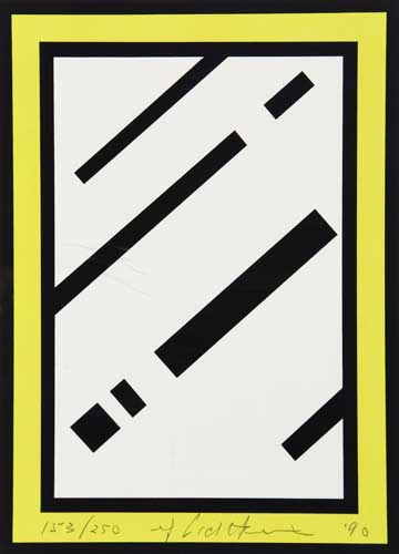 Appraisal: ROY LICHTENSTEIN Mirror Color screenprint on white -ply board x