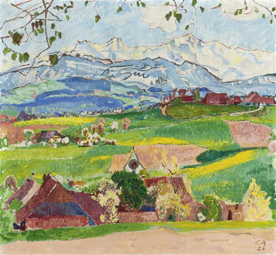 Appraisal: AMIET CUNO Soleure - Oschwand View from Affoltern in Emmental