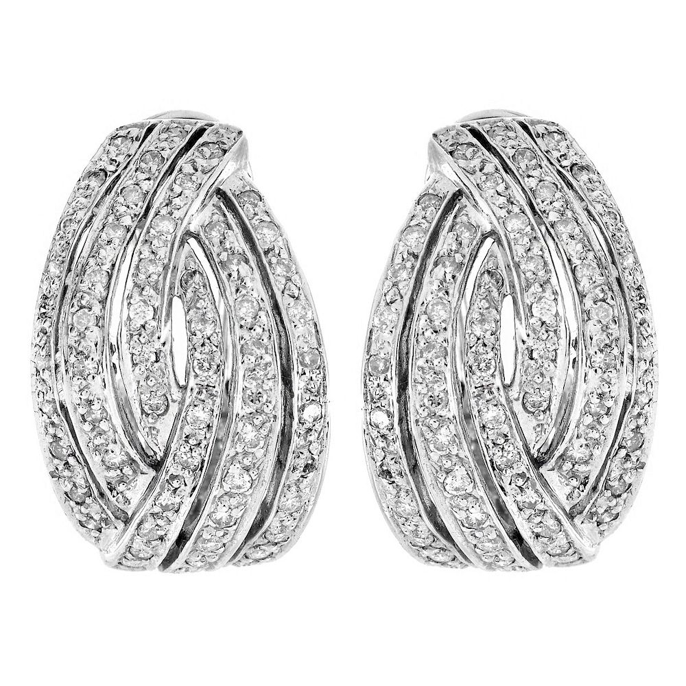 Appraisal: Vintage Diamond and K Gold Earrings Vintage Pave Set Diamonds