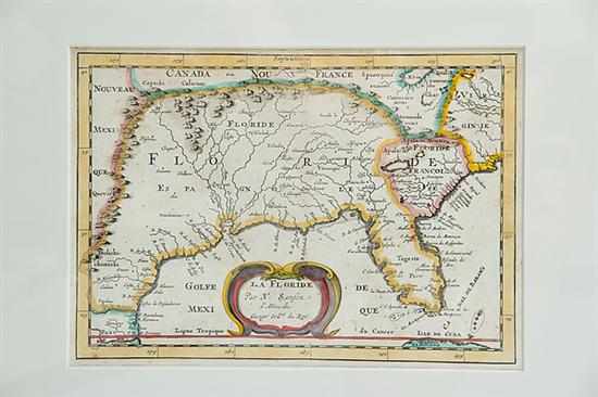 Appraisal: Early map of Florida and Gulf Coast by Nicolas Sandon