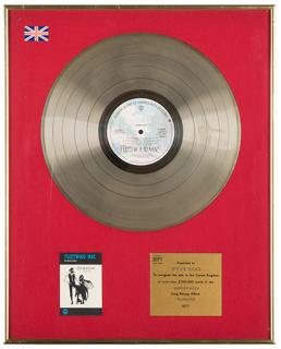 Appraisal: Fleetwood Mac Rumours BPI Gold Album Award Warner Bros Presented