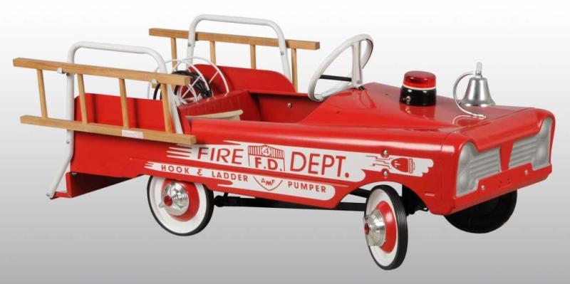 Appraisal: Pressed Steel AMF Fire Truck Pedal Car Description Professional restoration