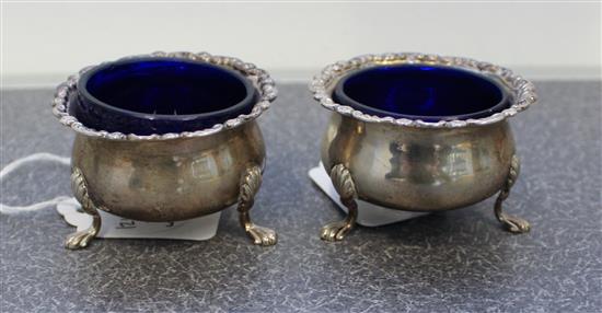 Appraisal: Sale Lot A Pair of English Silver Salts Robert Stebbings