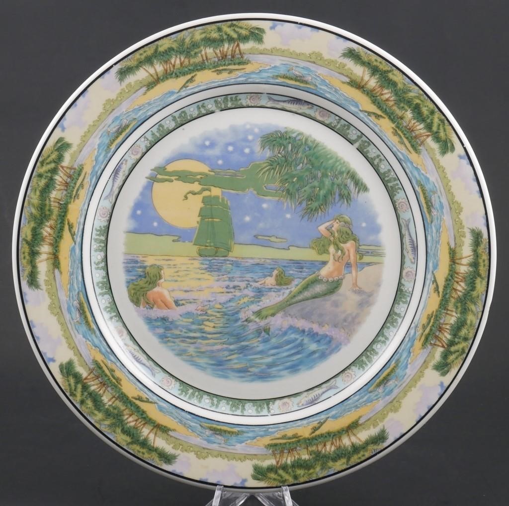 Appraisal: Original mermaid Vinoy Park Hotel plate by Onondaga Pottery This