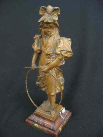 Appraisal: Victorian Bronzed Figure of a Girlplaying hoops ''Jeux O' Enfante''