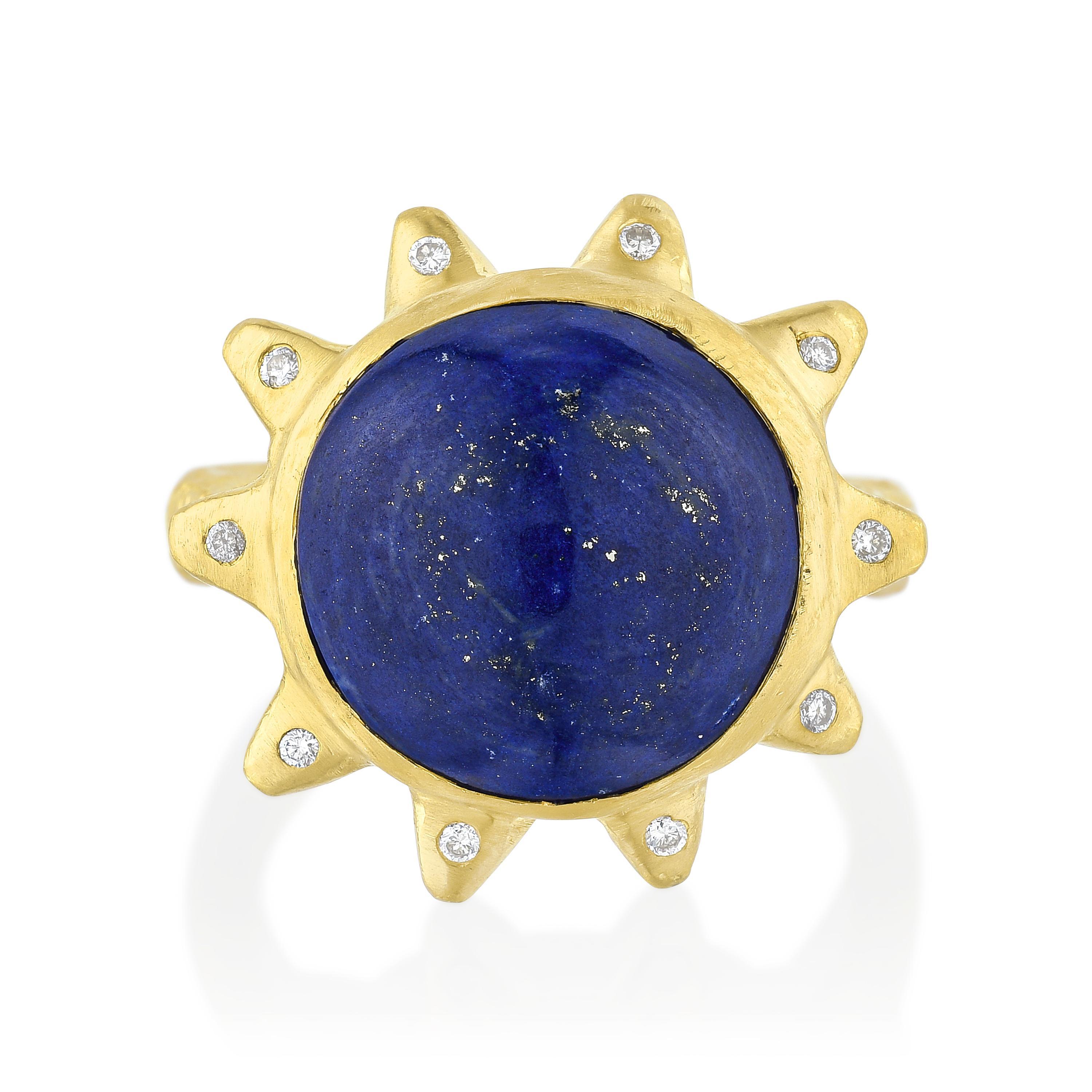 Appraisal: LAPIS LAZULI AND DIAMOND STAR RING METAL K gold GEMSTONE