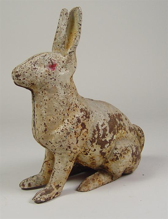 Appraisal: Cast Iron Rabbit Circa Much original paint remains x x