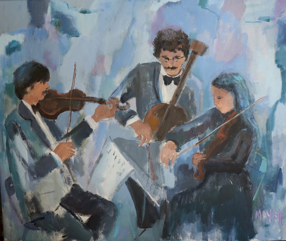 Appraisal: MAYER Signed Oil On Canvas Musicians Sgd lr rt and